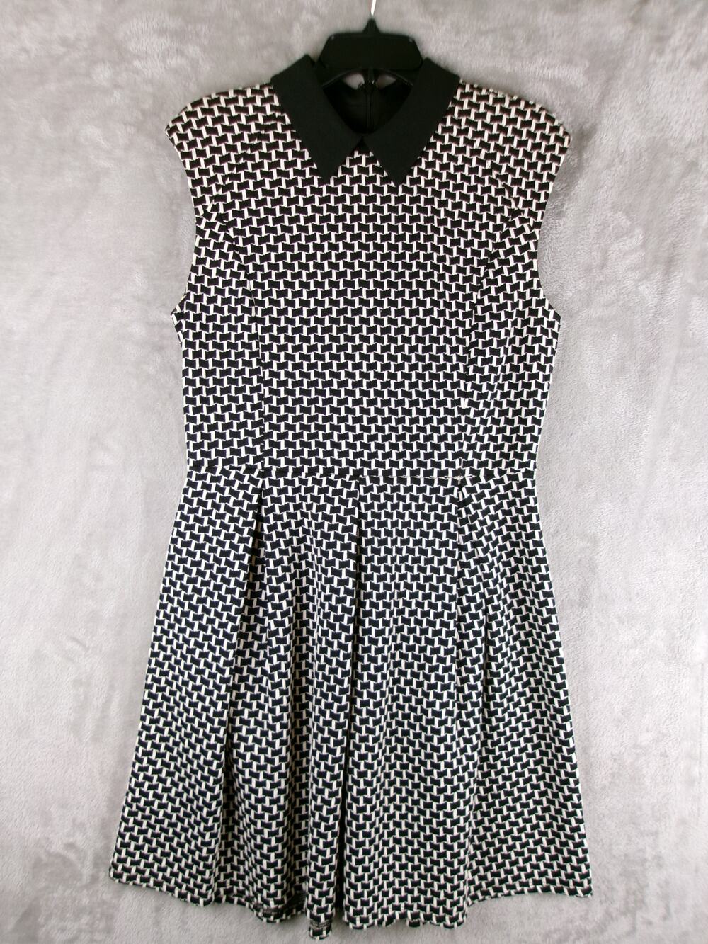 Ann Taylor Goth Wednesday Addams Collared Fit Flare Dress 10
